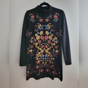 Black Floral Print  Dress Sz Small